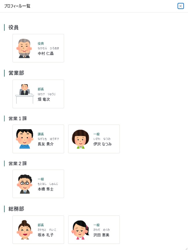 プロフィール一覧